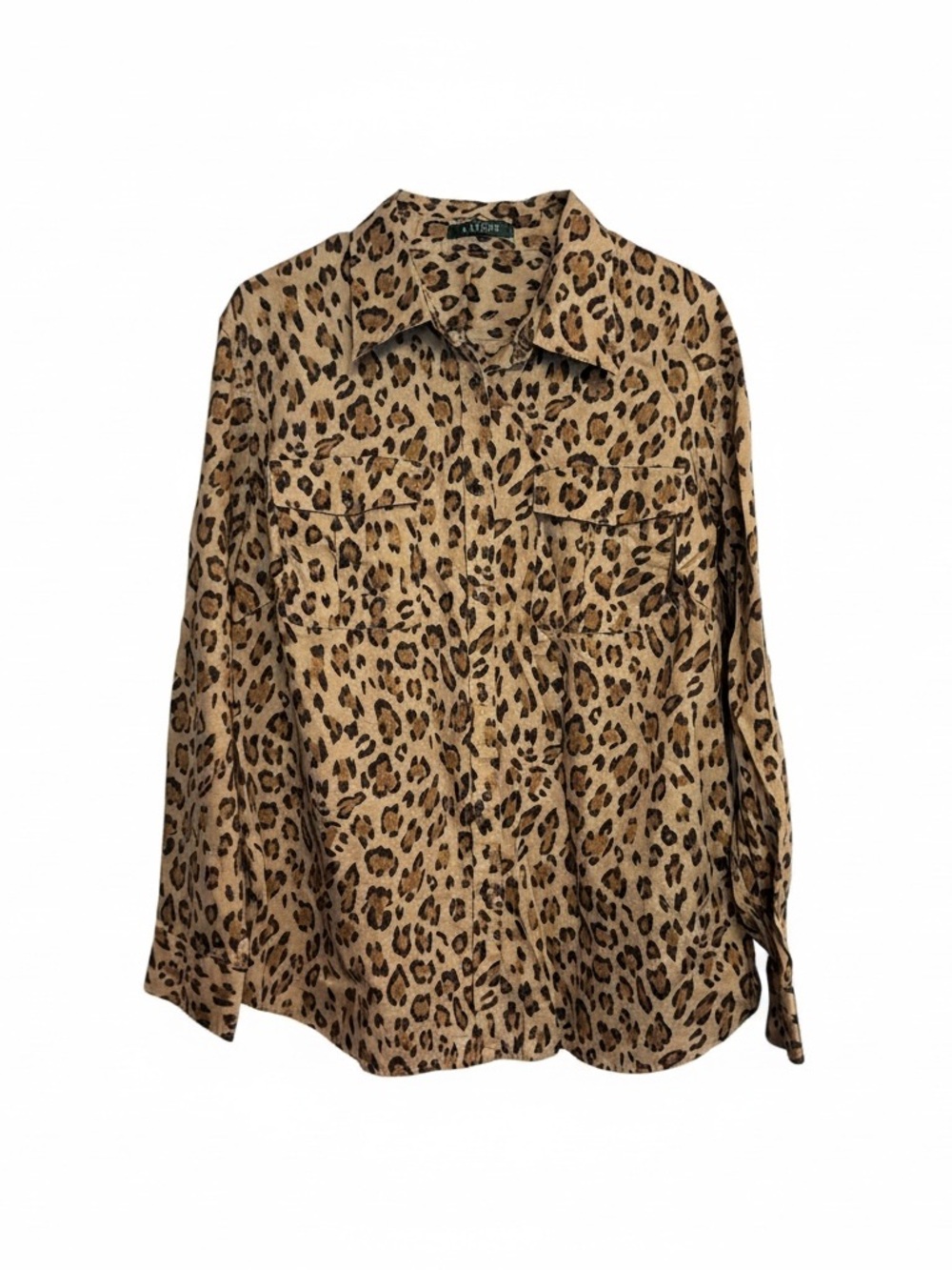 Lauren Ralph Lauren Leopard Print Button-Down Shirt - Tan/Brown